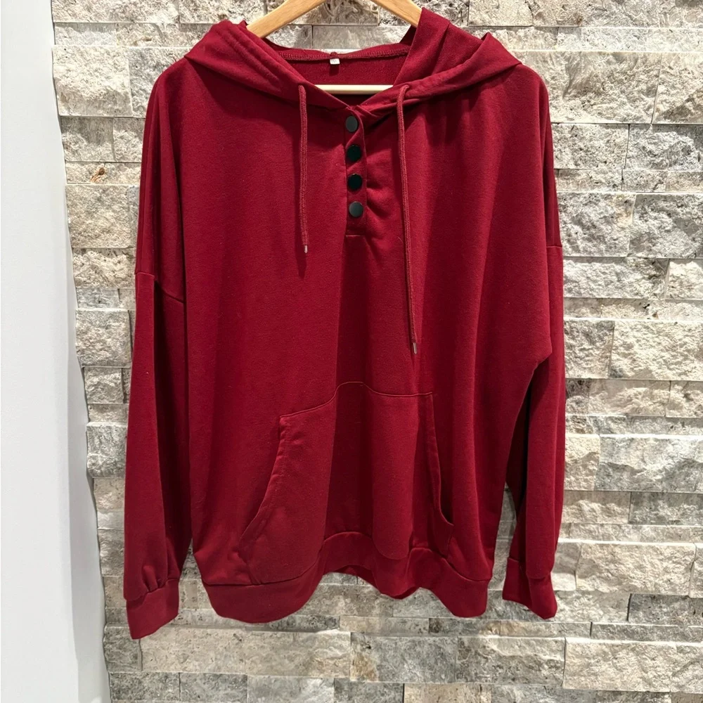 Women’s Red Hoodie Shirt XXL - Picture 2 of 7